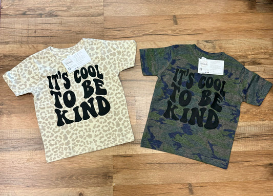 It's Cool To Be Kind - Cheetah Toddler Tee