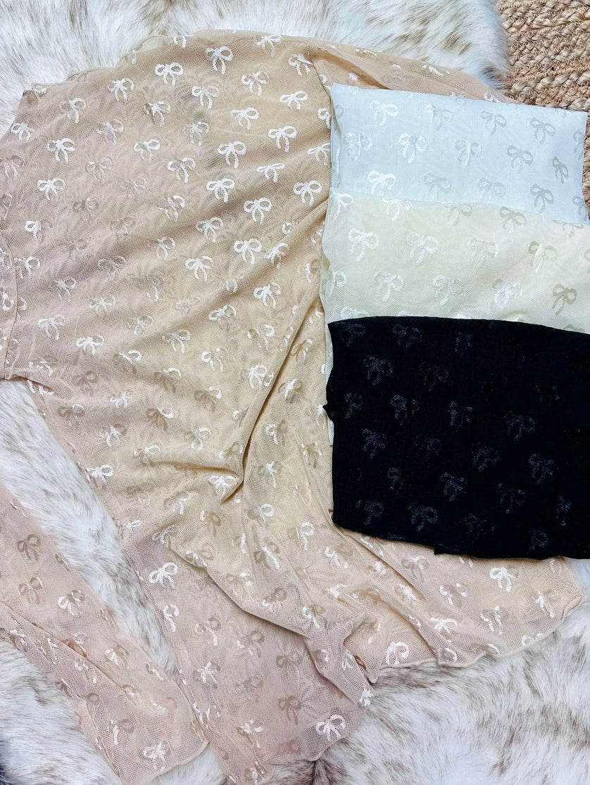 Sheer Bow Undershirt - Ivory