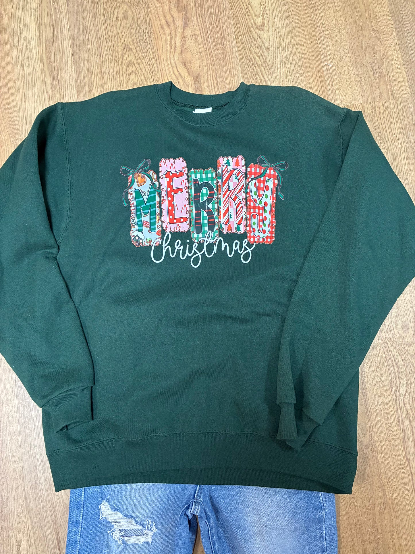 Dk. Green Merry Christmas Crewneck