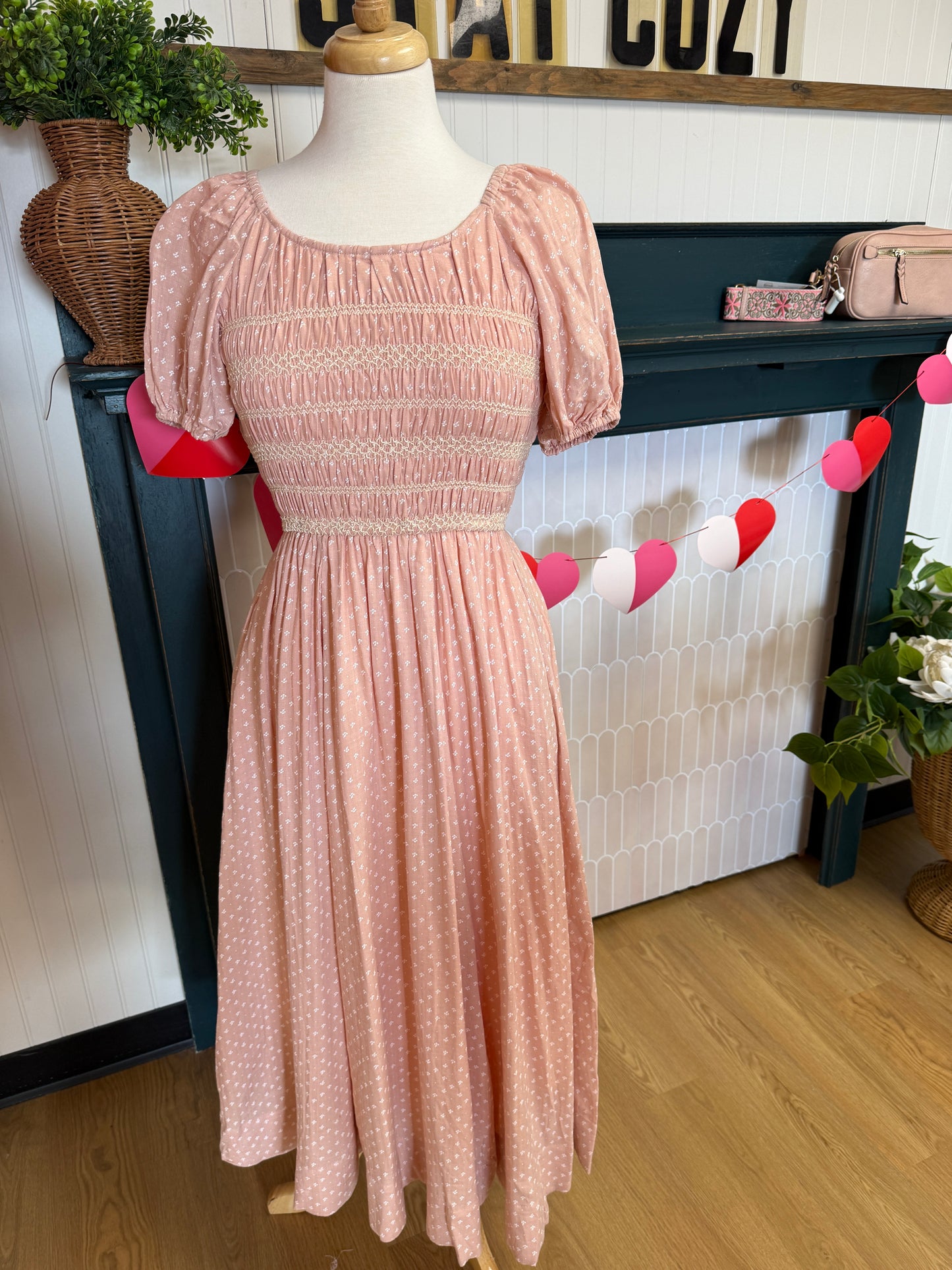 Smocked Maxi Dress - Sweet Pink