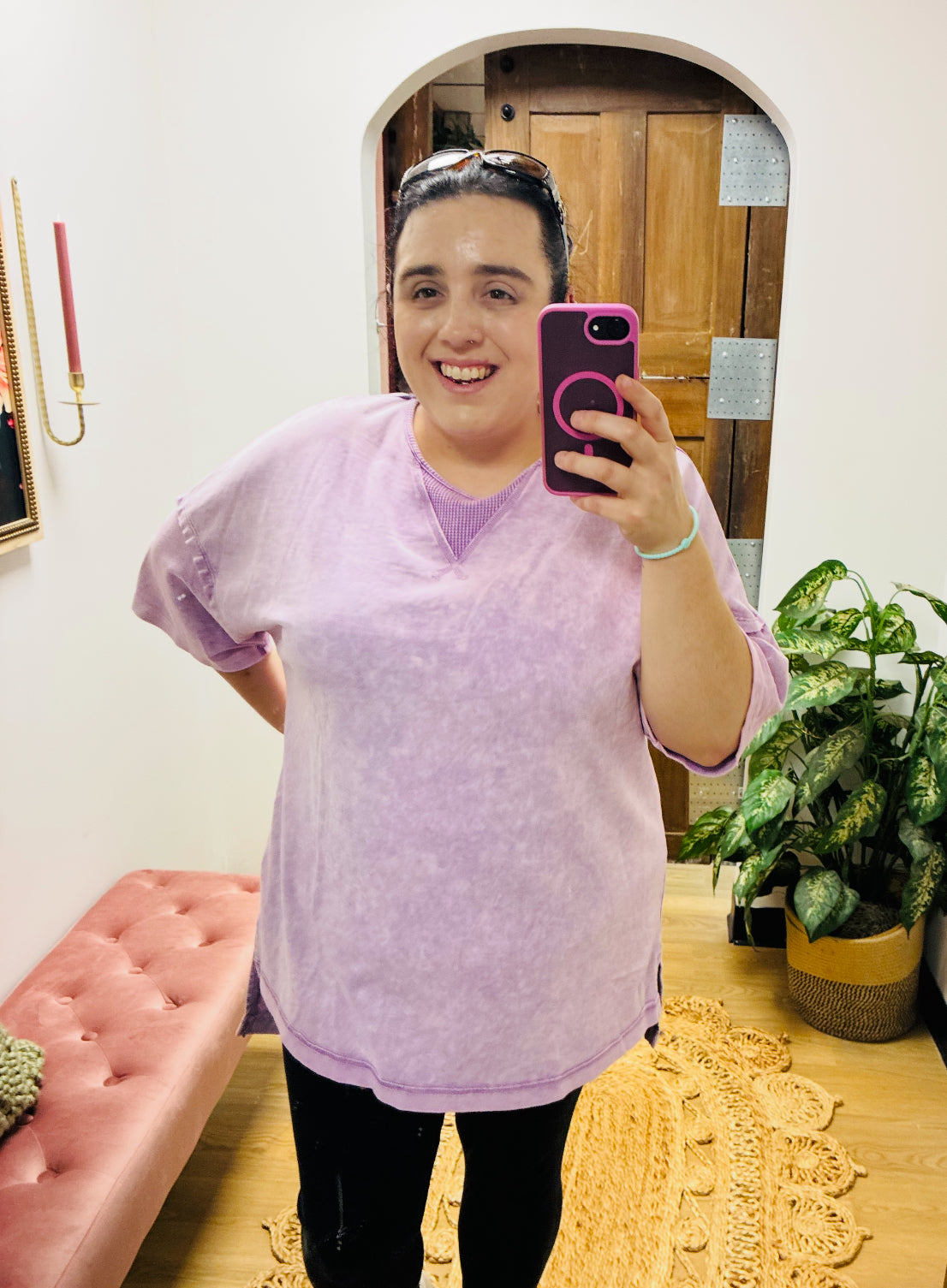 Claire Acid Wash Violet Tee