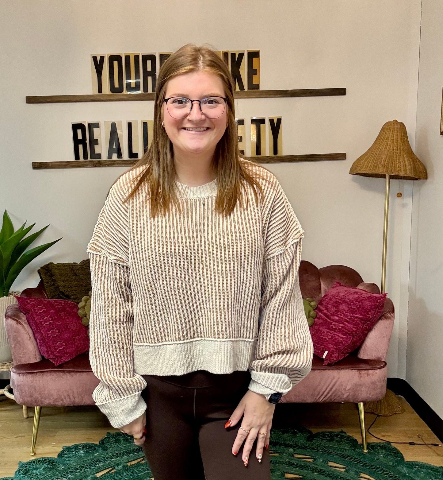 Cropped Ribbed Sweater - Mocha