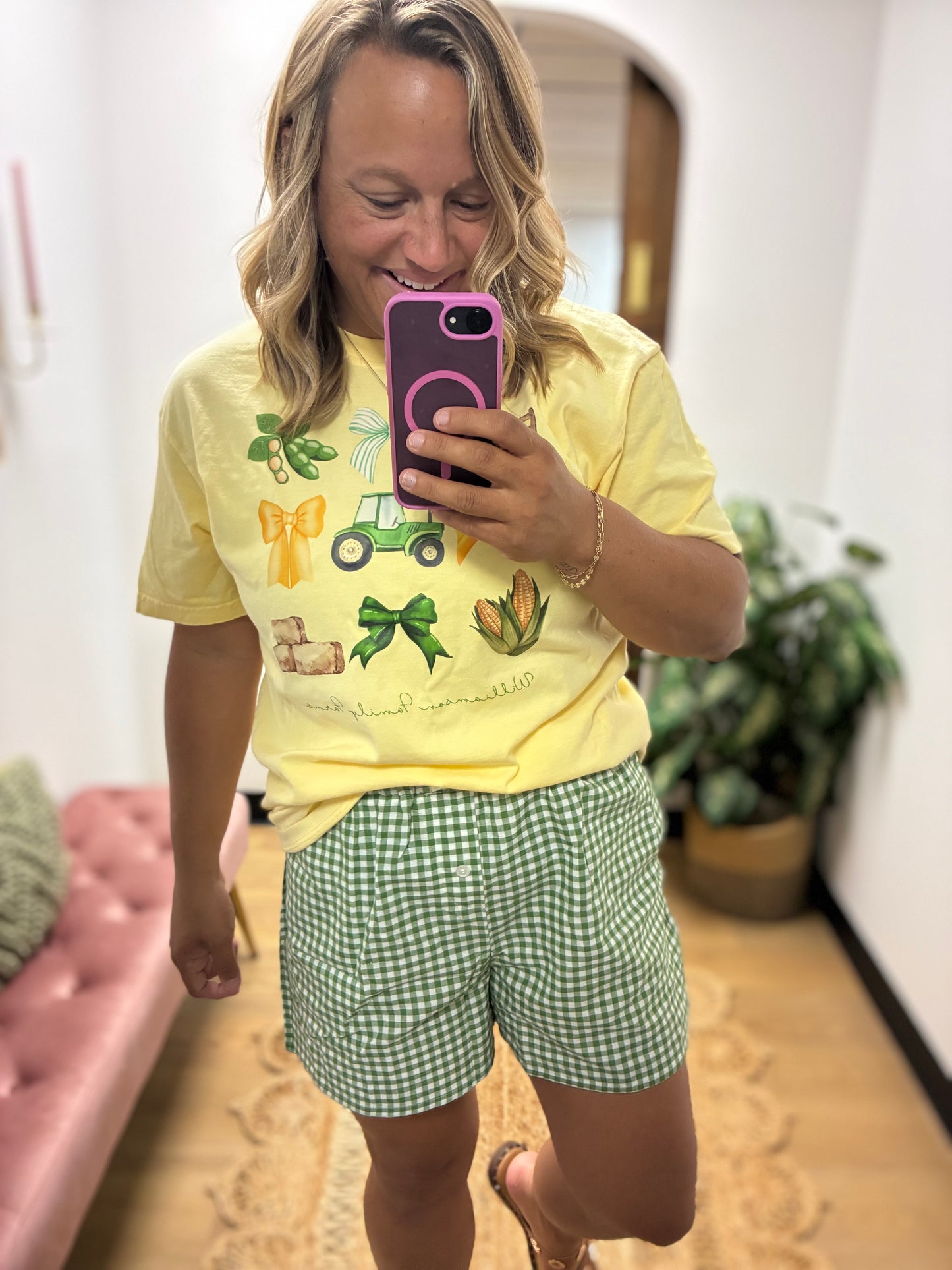 Gingham Boxers -Green