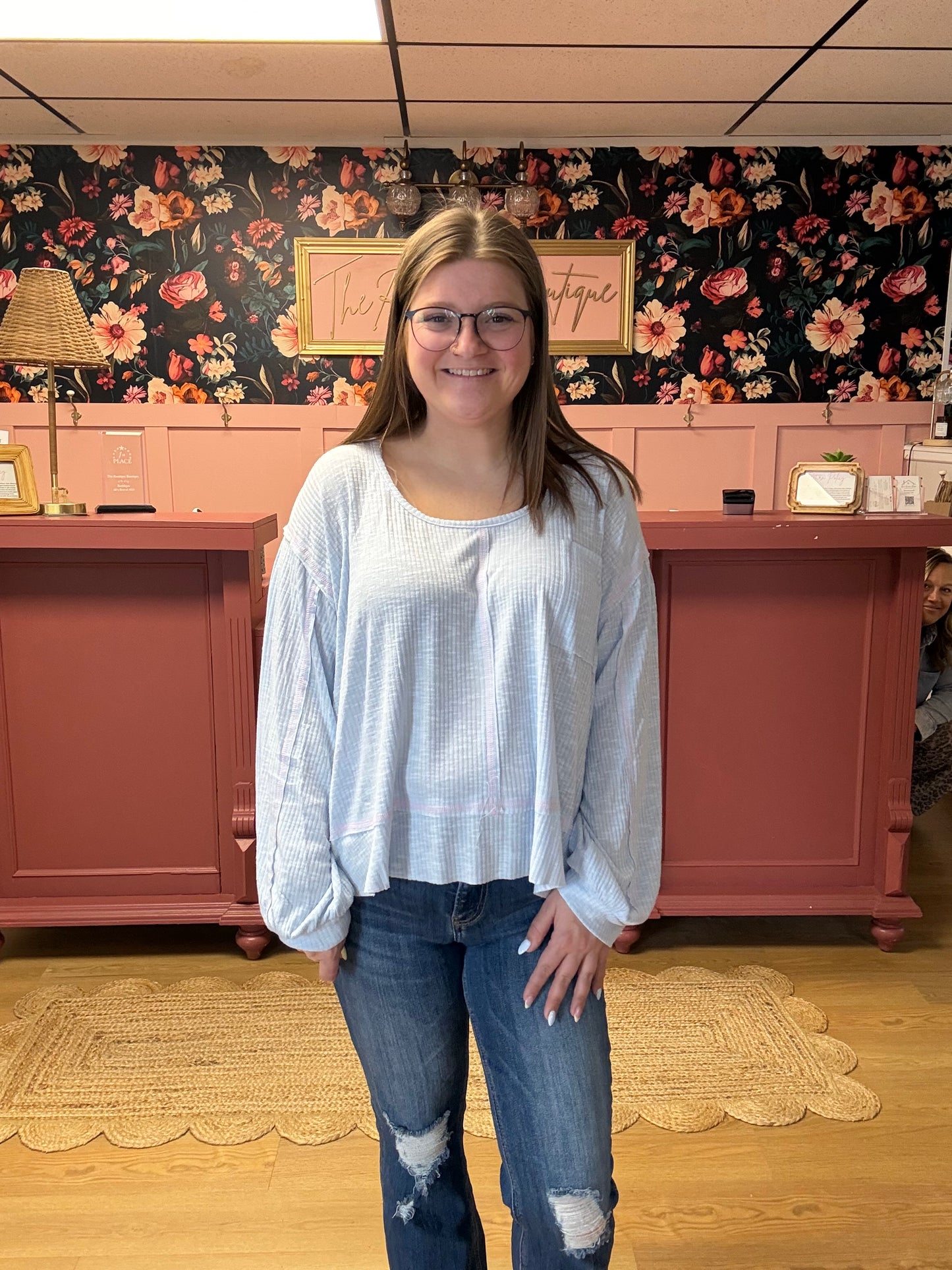 Baby Blue Slouchy Waffle