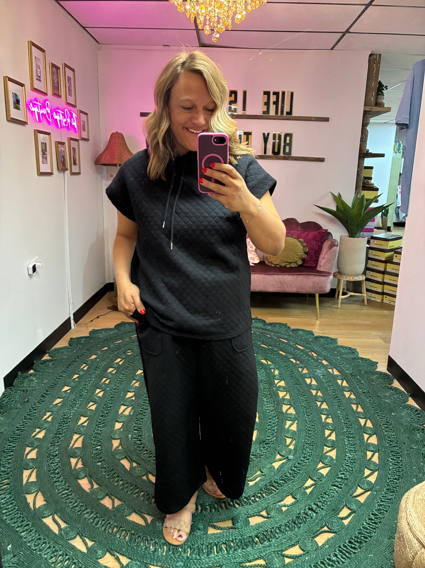 Libbi Black Quilted Set