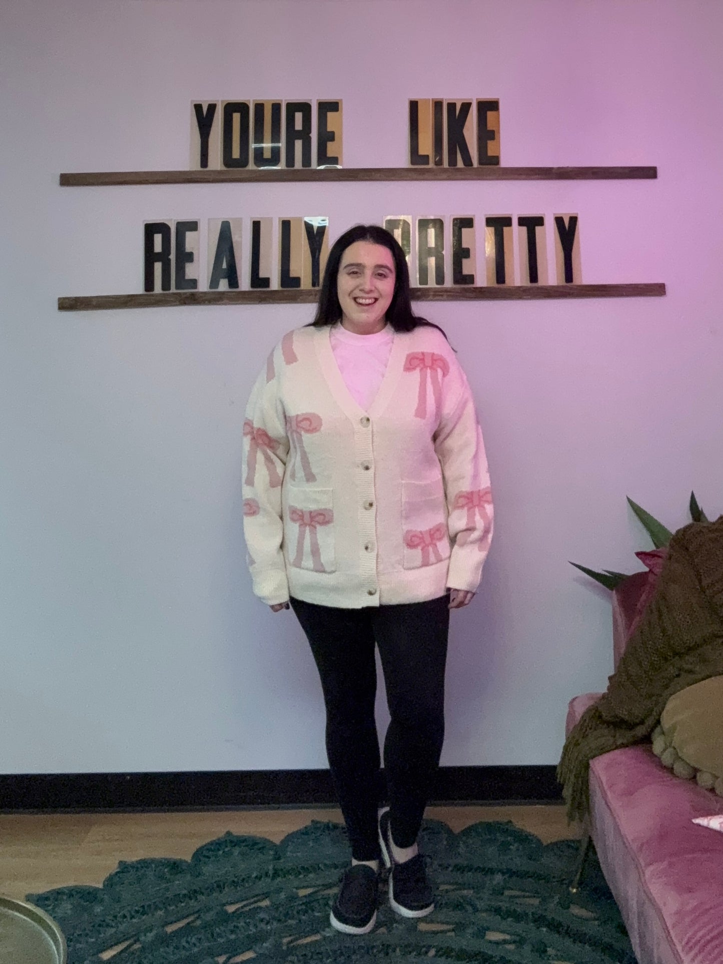 Bow Button Up Sweater