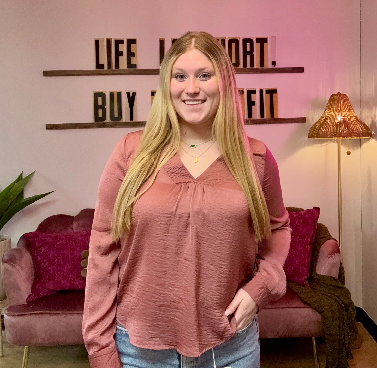 Rosalina Mauve Blouse
