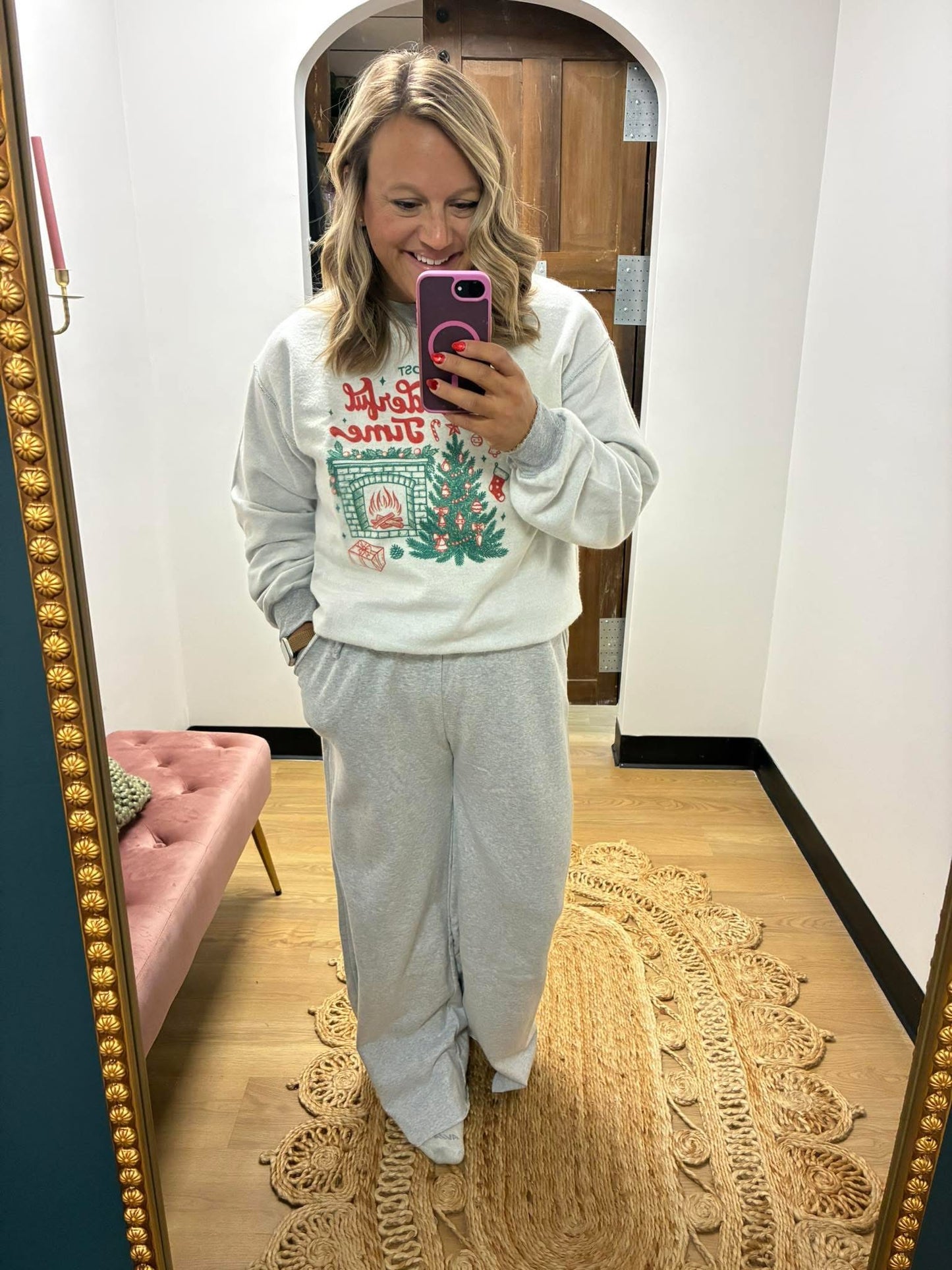 Wide Leg Lounge Pants - Heather Grey