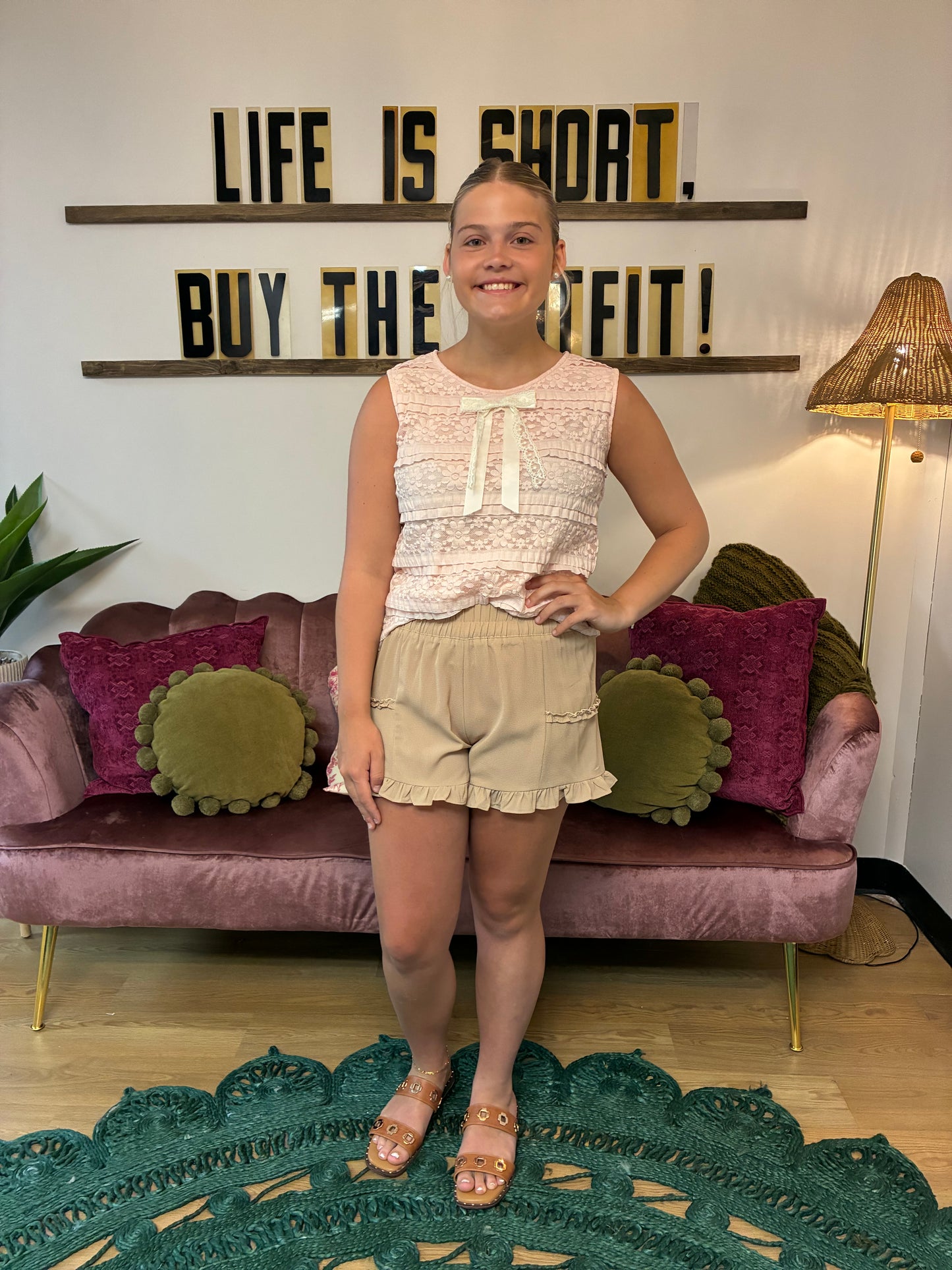 Allie Bow Lace Tank