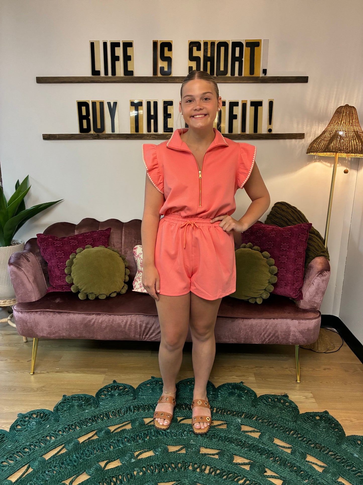 Mia Drawstring Romper