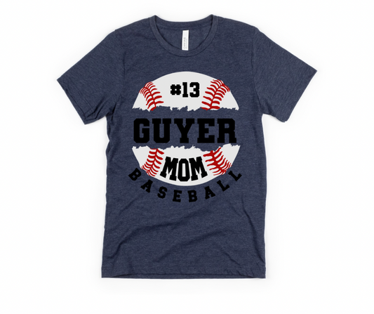 *Pre-Order* Baseball OR Softball Mom w/ Name & Number