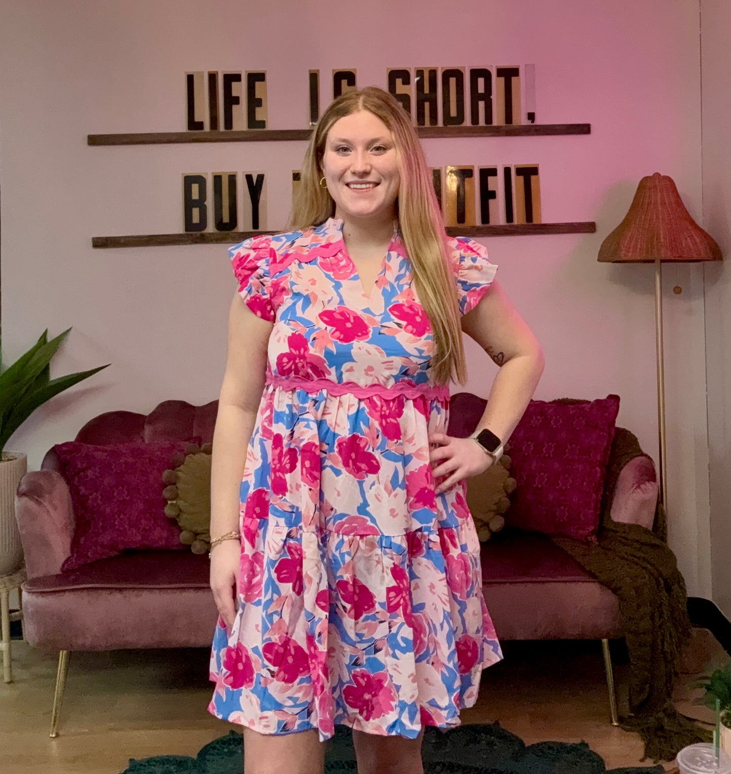 Tiered Floral Dress