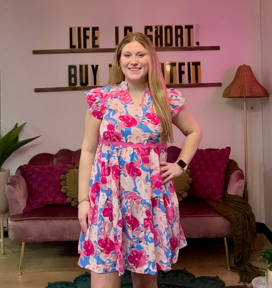 Tiered Floral Dress