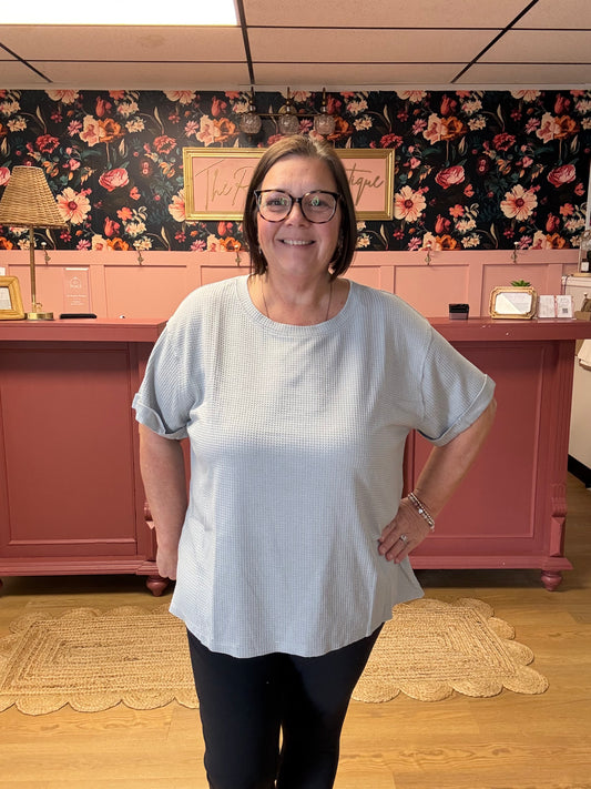 Waffle Tee - Pearl Grey