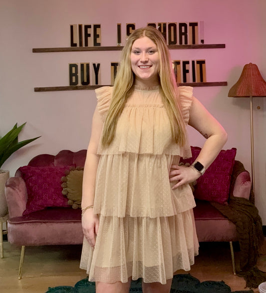 Kate Lace Tan Dress