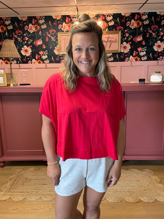 Basic Boxy Tee - Ruby