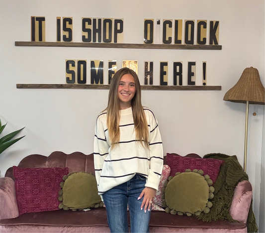 Ivory Striped Tunic Sweater