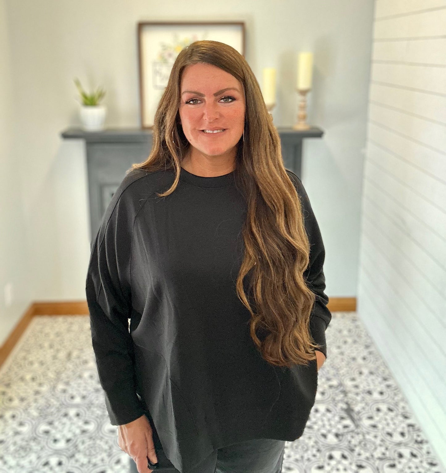 Charolette Scuba Crewneck - Black