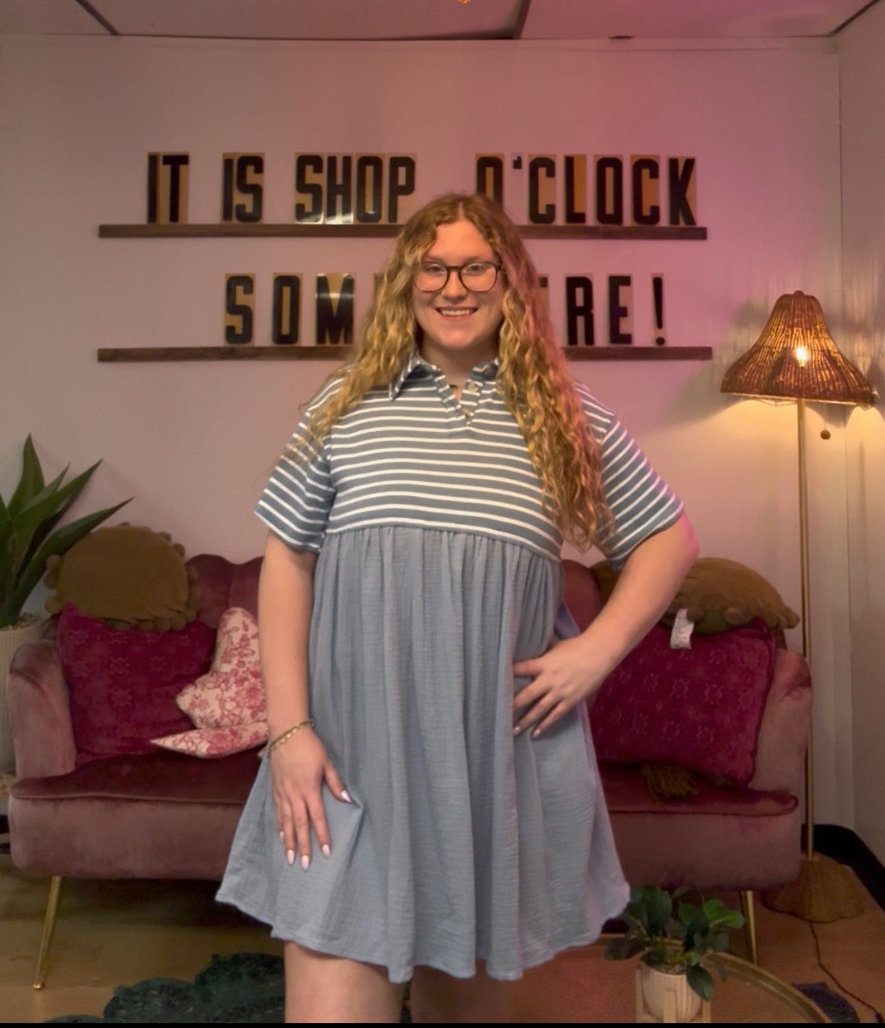 Emily Cadet Blue Dress