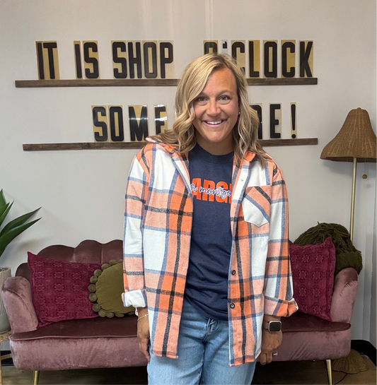 Boyfriend Flannel Shacket - Orange