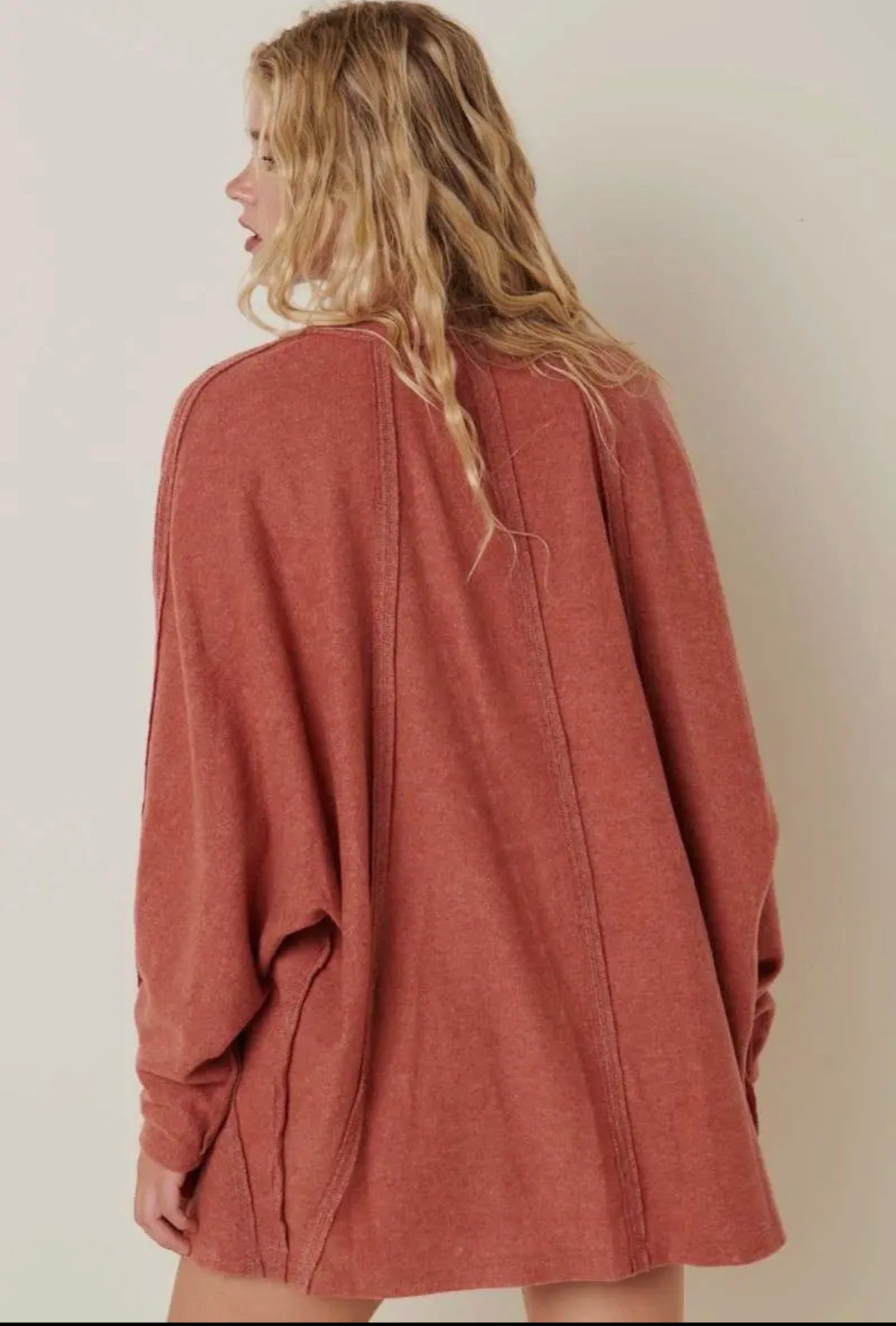 Dolman Sleeve Cardigan - Rose