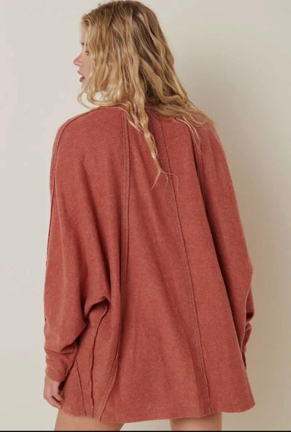 Dolman Sleeve Cardigan - Rose