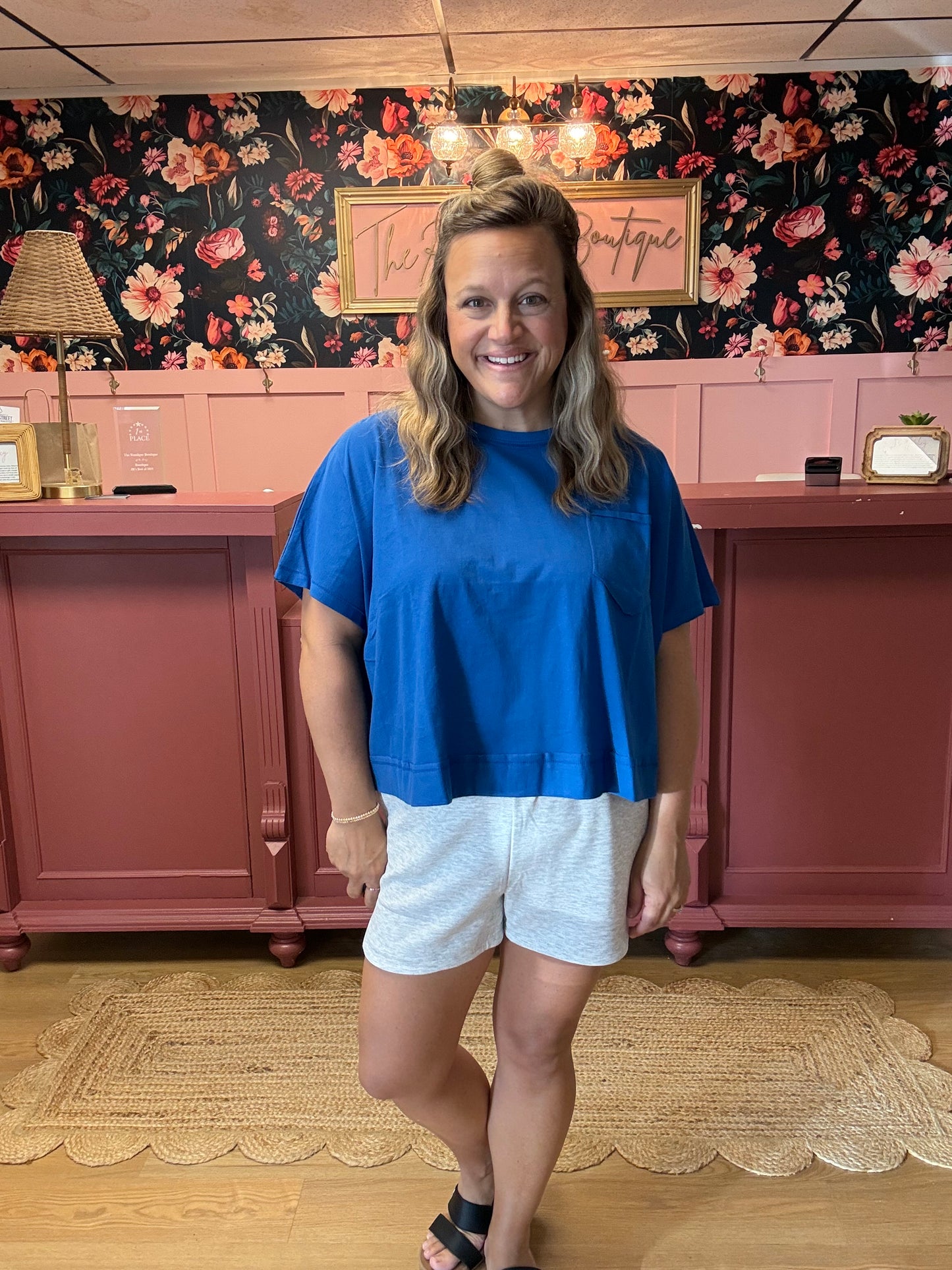 Basic Boxy Tee - Classic Blue