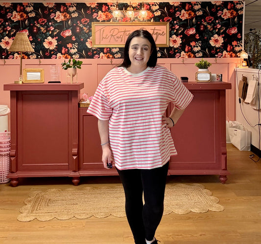 Basic Stripe Tee - Pink