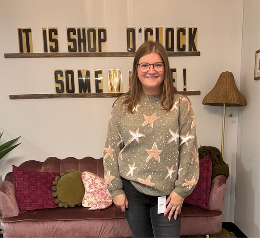 Star Crewneck Sweater - Mocha