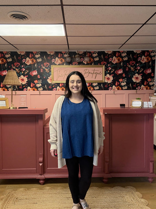 Textured Tank - Navy