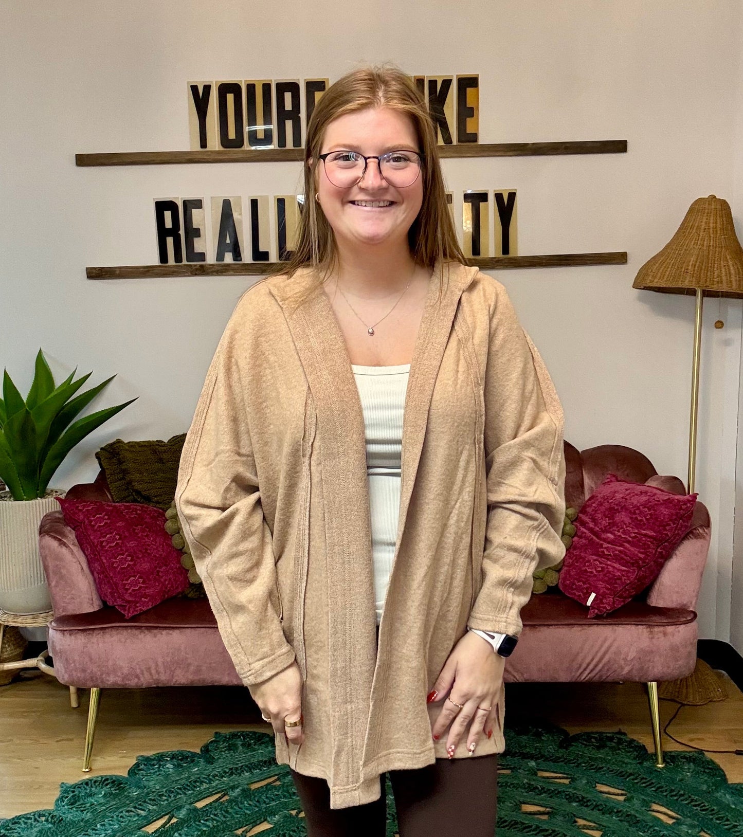 Dolman Sleeve Cardigan - Latte