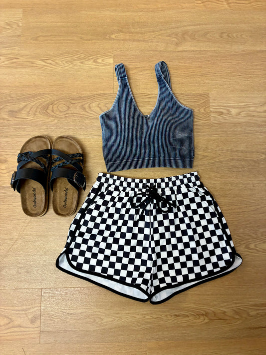 Maycee Checkered Athletic Short
