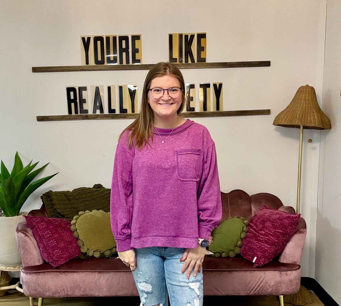 Soft Hi-Low Pullover - Light Plum