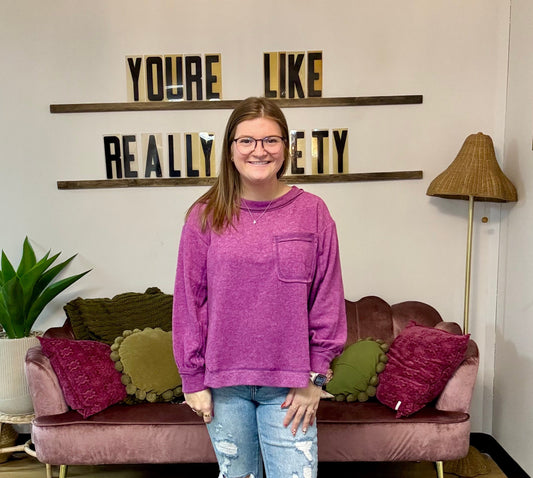 Soft Hi-Low Pullover - Light Plum