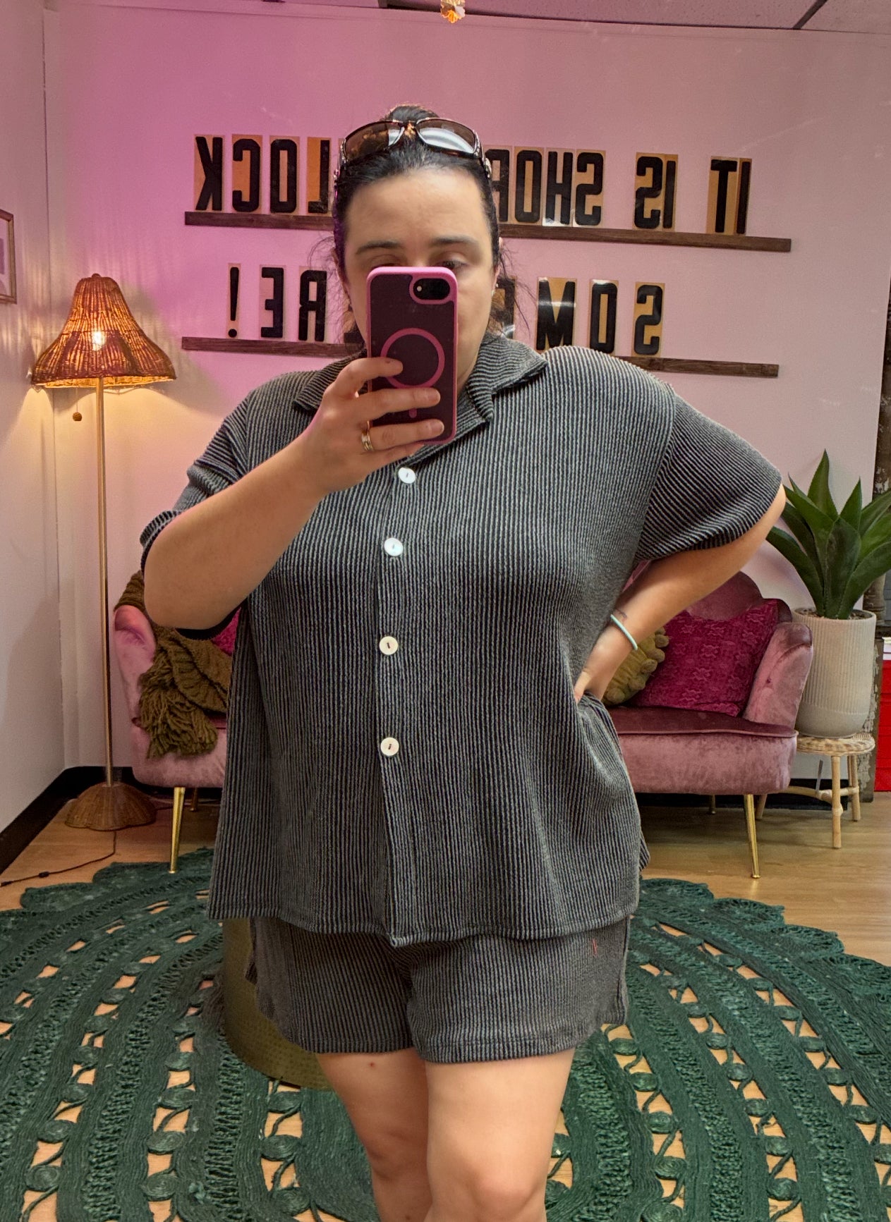 Charcoal Ribbed Set