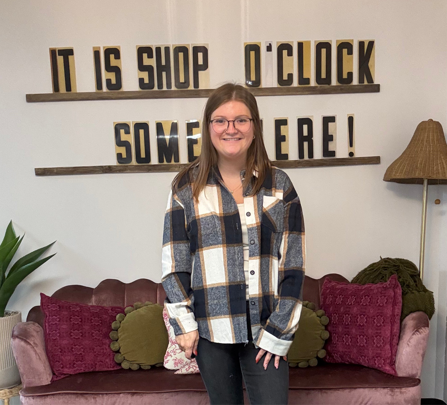 Boyfriend Flannel Shacket - Navy