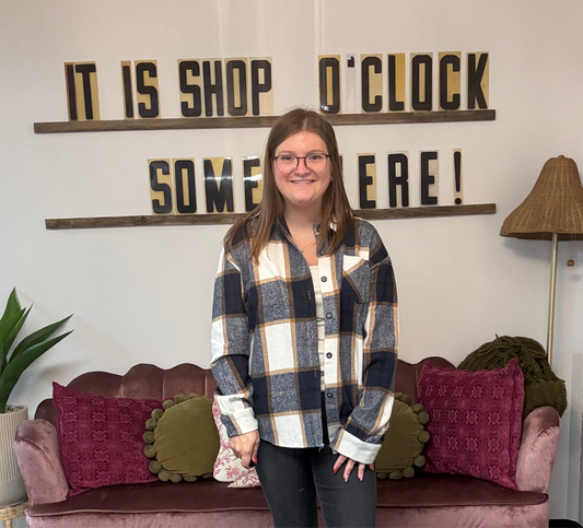 Boyfriend Flannel Shacket - Navy