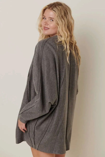 Dolman Sleeve Cardigan - Charcoal