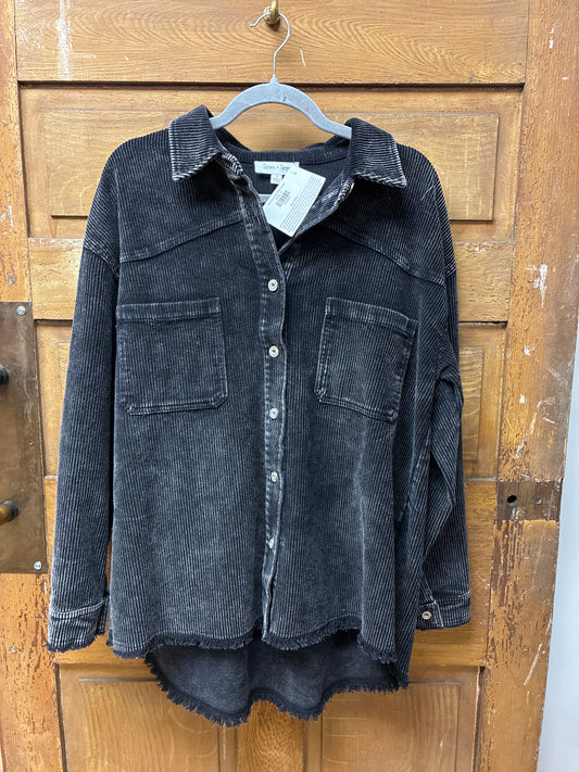 Black Acid Wash Denim Jacket
