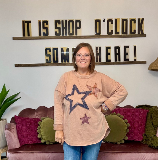 Star Patch Long Sleeve Top