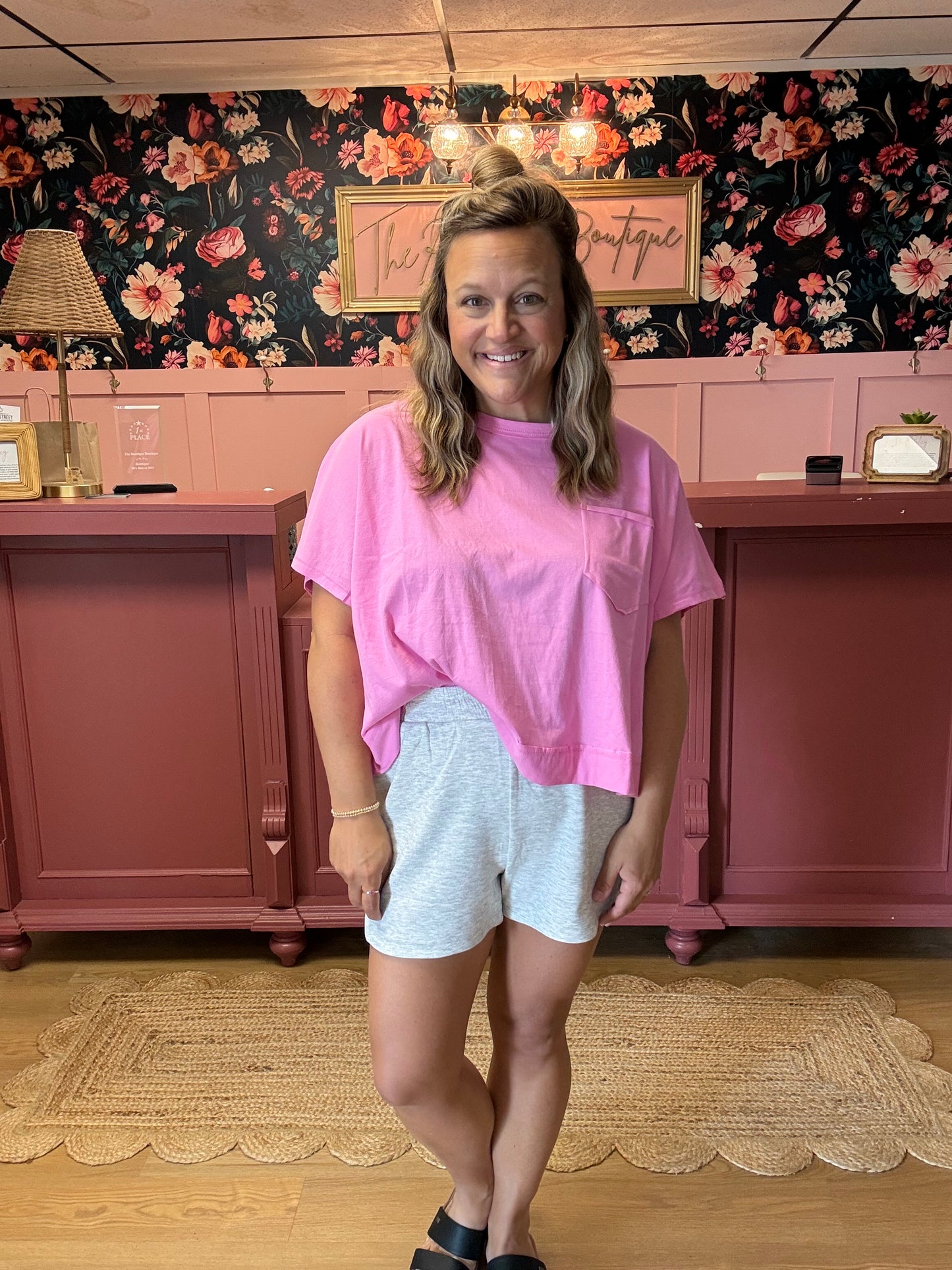 Basic Boxy Tee - Candy Pink