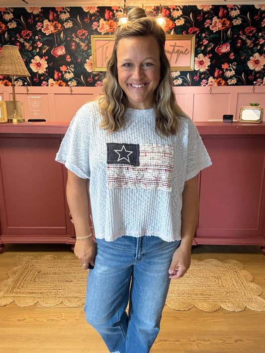 Lace American Flag Top