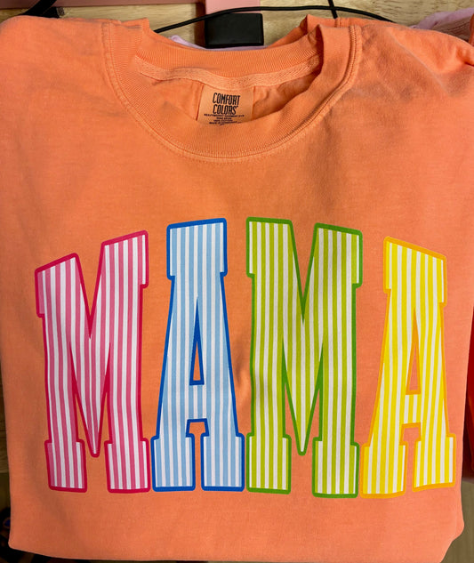 Colorful Stripe Mama Tee