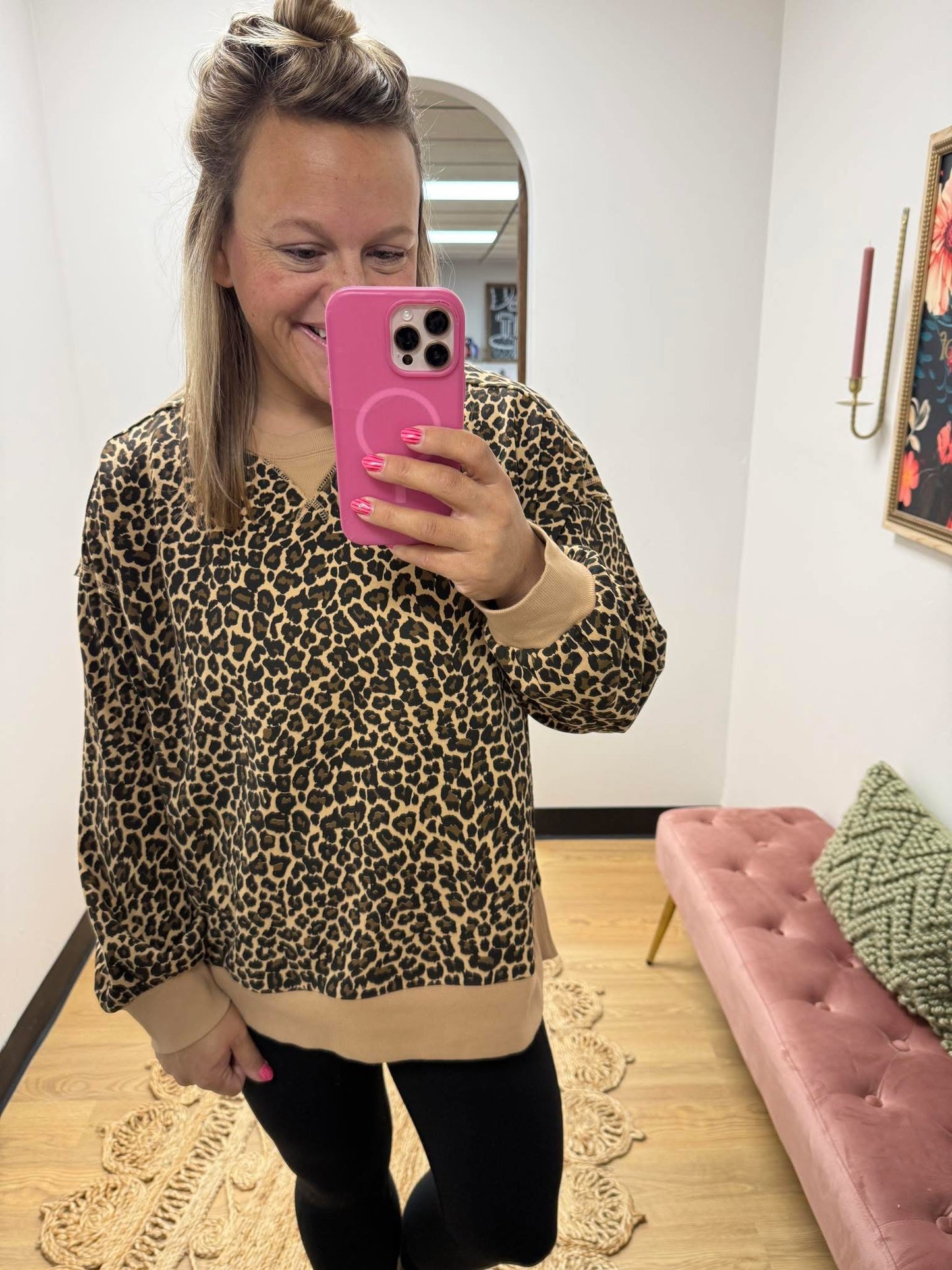 Leopard Print Knit Top
