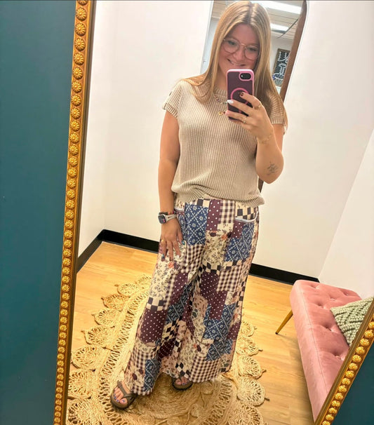 Patchwork Floral Pants