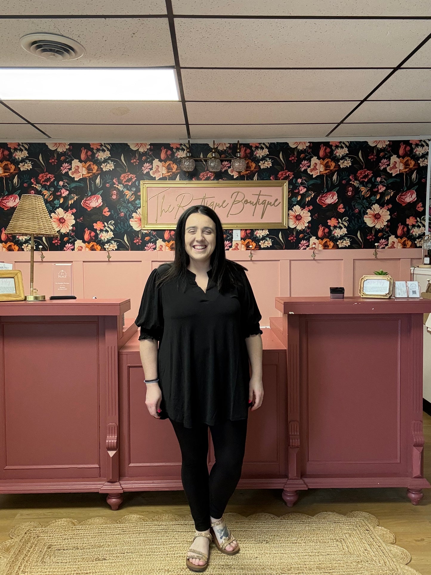 V-Neck Blouse - Black