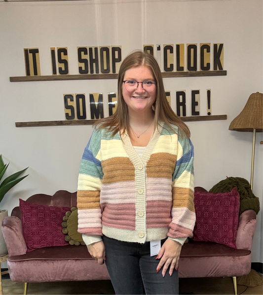 Striped Cardigan Sweater