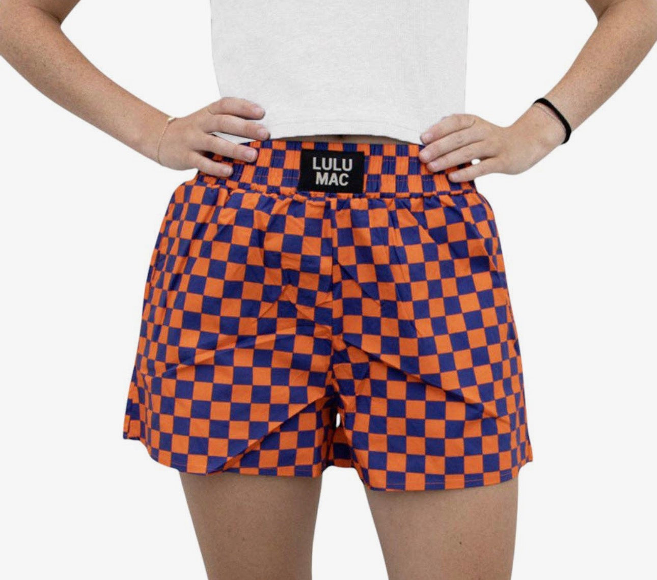 *PRE-ORDER* Checkered Navy/Orange Boxer Shorts