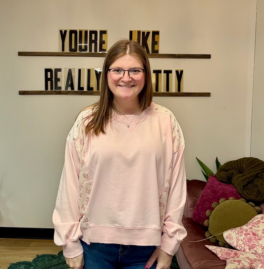 Vintage Patchwork Sweatshirt - Pink