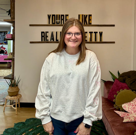 Ribbon Embroidered Sweatshirt